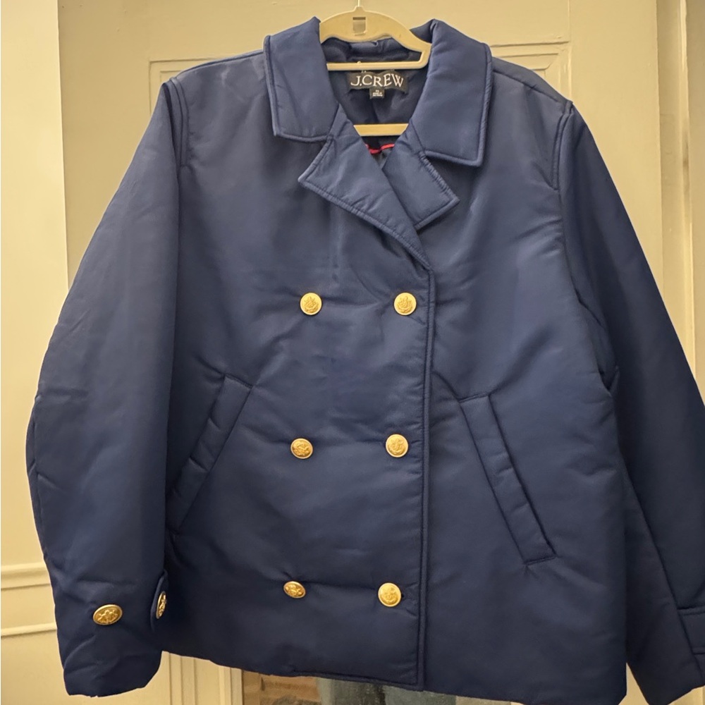 J. Crew Navy Double-Breasted Coat